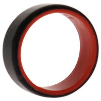 ROQ Silicone Wedding 2Layer Beveled 8mm Ring - Red-Black