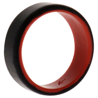 ROQ Silicone Wedding 2Layer Beveled 8mm Ring - Red-Black