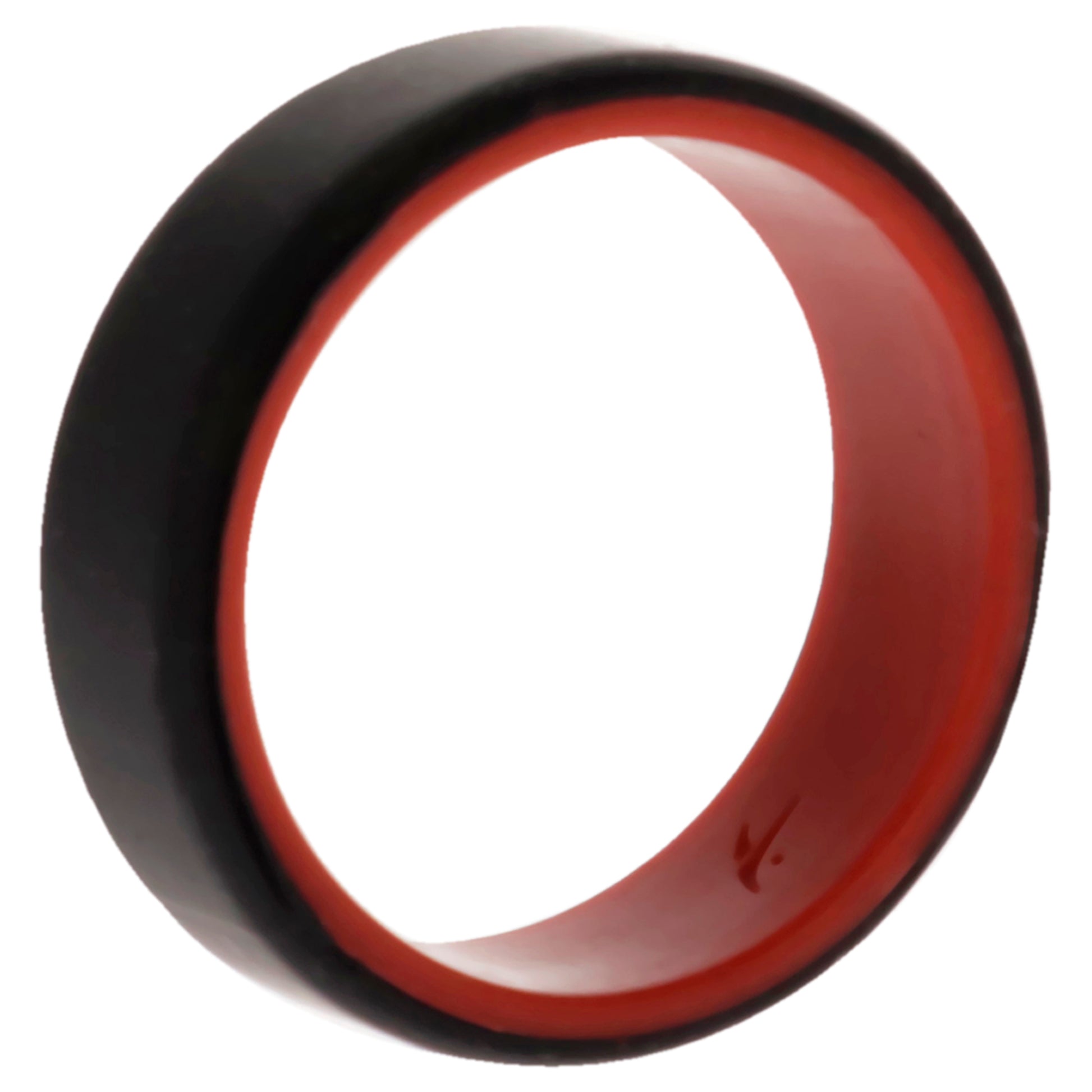 ROQ Silicone Wedding 2Layer Beveled 8mm Ring - Red-Black