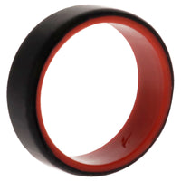 ROQ Silicone Wedding 2Layer Beveled 8mm Ring - Red-Black
