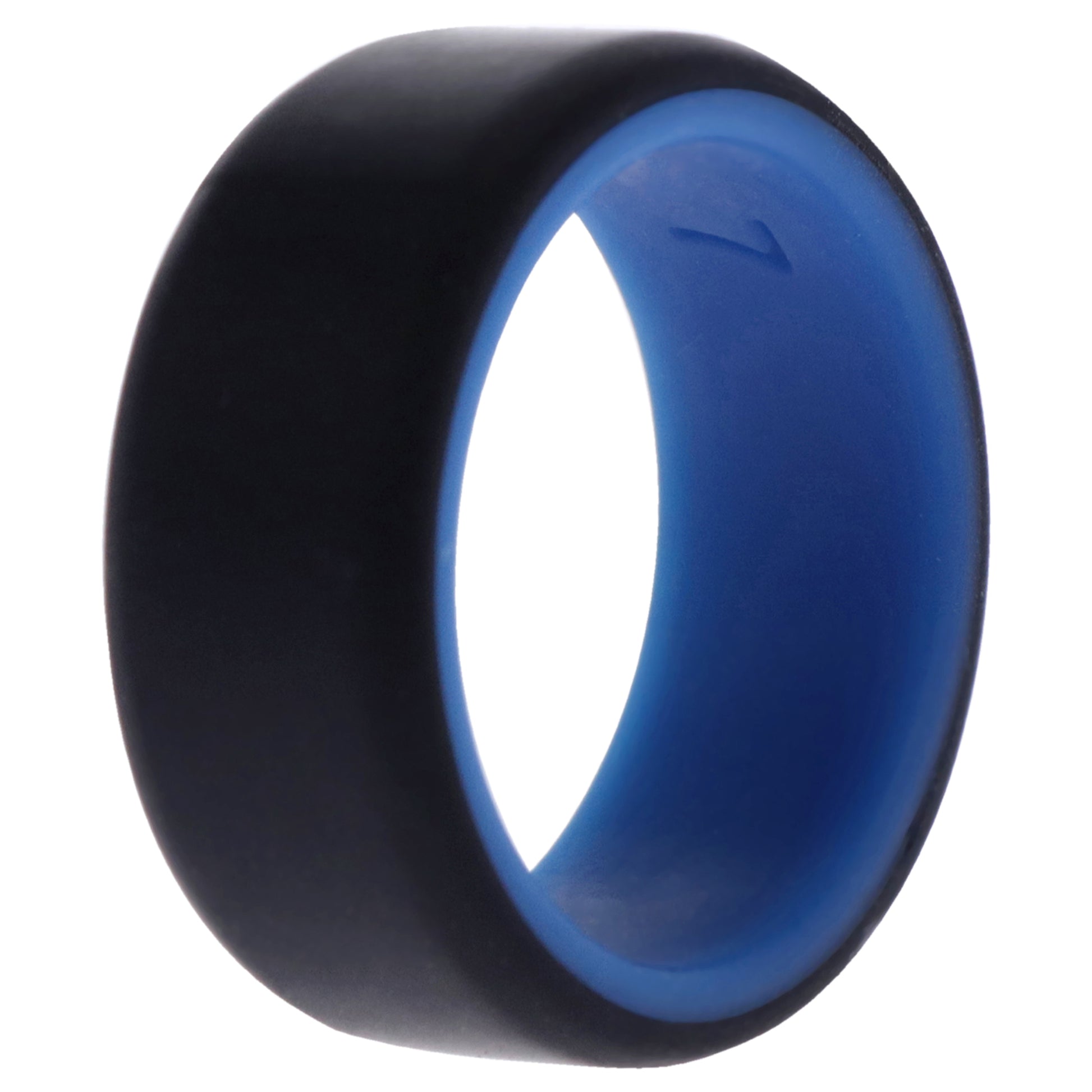 ROQ Silicone Wedding 2Layer Beveled 8mm Ring - Blue-Black