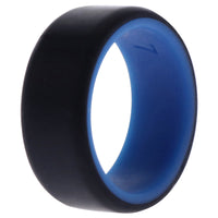 ROQ Silicone Wedding 2Layer Beveled 8mm Ring - Blue-Black
