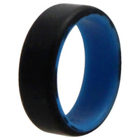 ROQ Silicone Wedding 2Layer Beveled 8mm Ring - Blue-Black