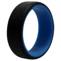 ROQ Silicone Wedding 2Layer Beveled 8mm Ring - Blue-Black
