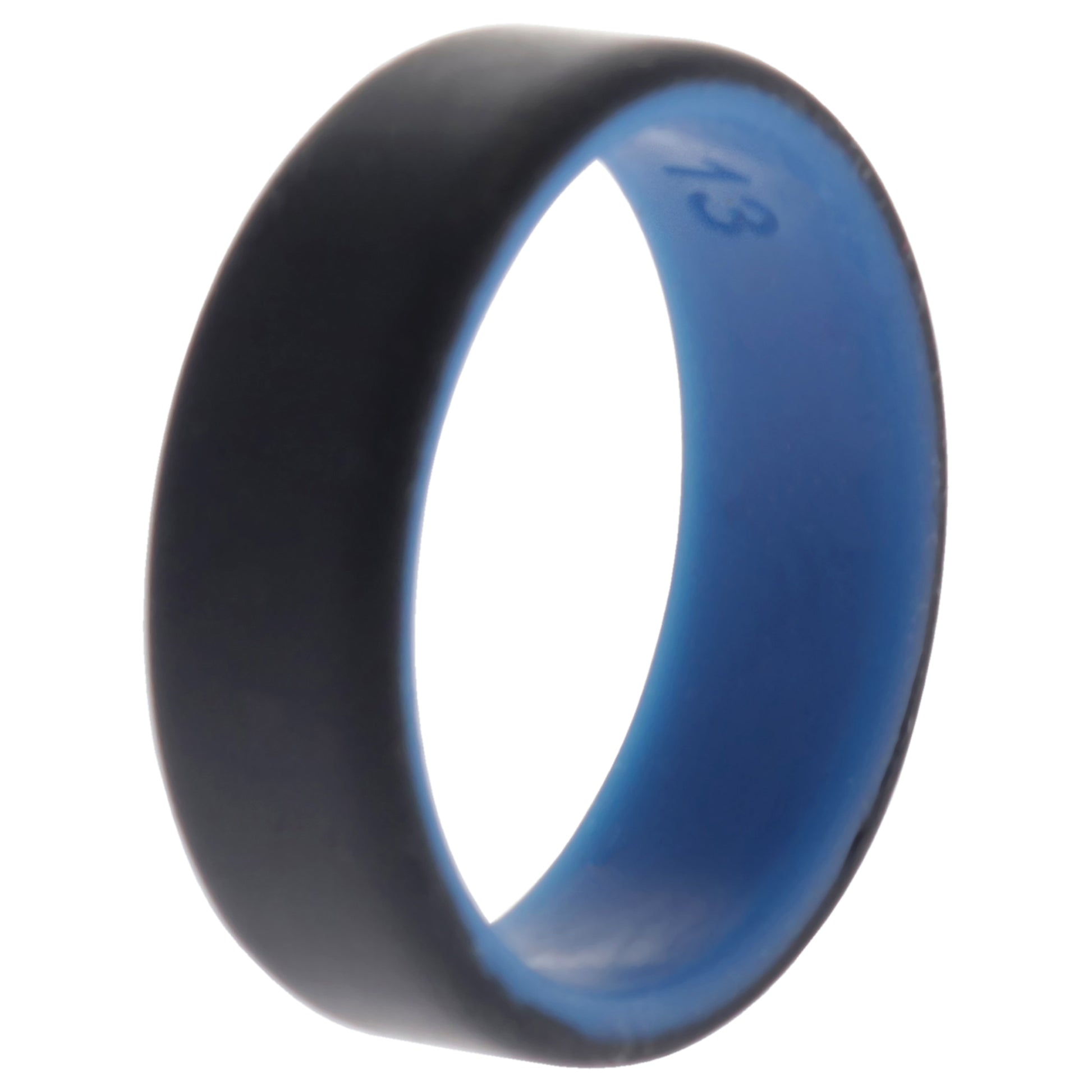 ROQ Silicone Wedding 2Layer Beveled 8mm Ring - Blue-Black