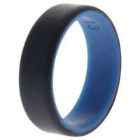 ROQ Silicone Wedding 2Layer Beveled 8mm Ring - Blue-Black