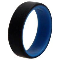 ROQ Silicone Wedding 2Layer Beveled 8mm Ring - Blue-Black
