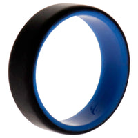 ROQ Silicone Wedding 2Layer Beveled 8mm Ring - Blue-Black