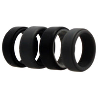 ROQ Silicone Wedding 2Layer Beveled 8mm Ring Set - Grey