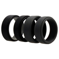 ROQ Silicone Wedding 2Layer Beveled 8mm Ring Set - Grey