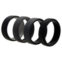 ROQ Silicone Wedding 2Layer Beveled 8mm Ring Set - Grey