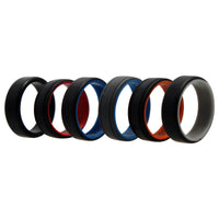 ROQ Silicone Wedding 2Layer Lines Ring Set - MultiColor