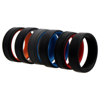 ROQ Silicone Wedding 2Layer Lines Ring Set - MultiColor