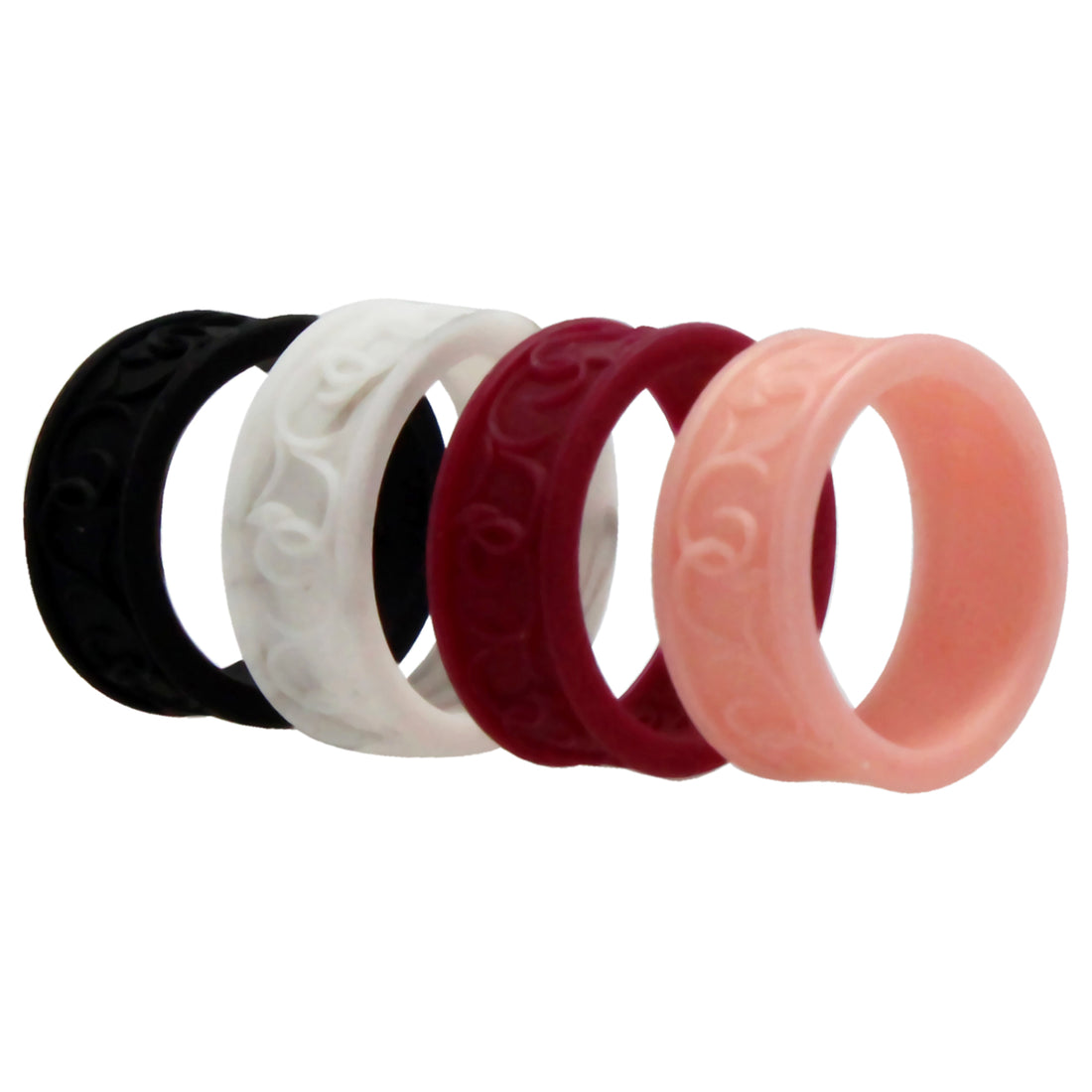 ROQ Silicone Wedding Flower Ring Set - Bordo