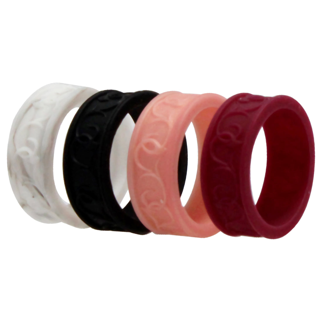 ROQ Silicone Wedding Flower Ring Set - Bordo