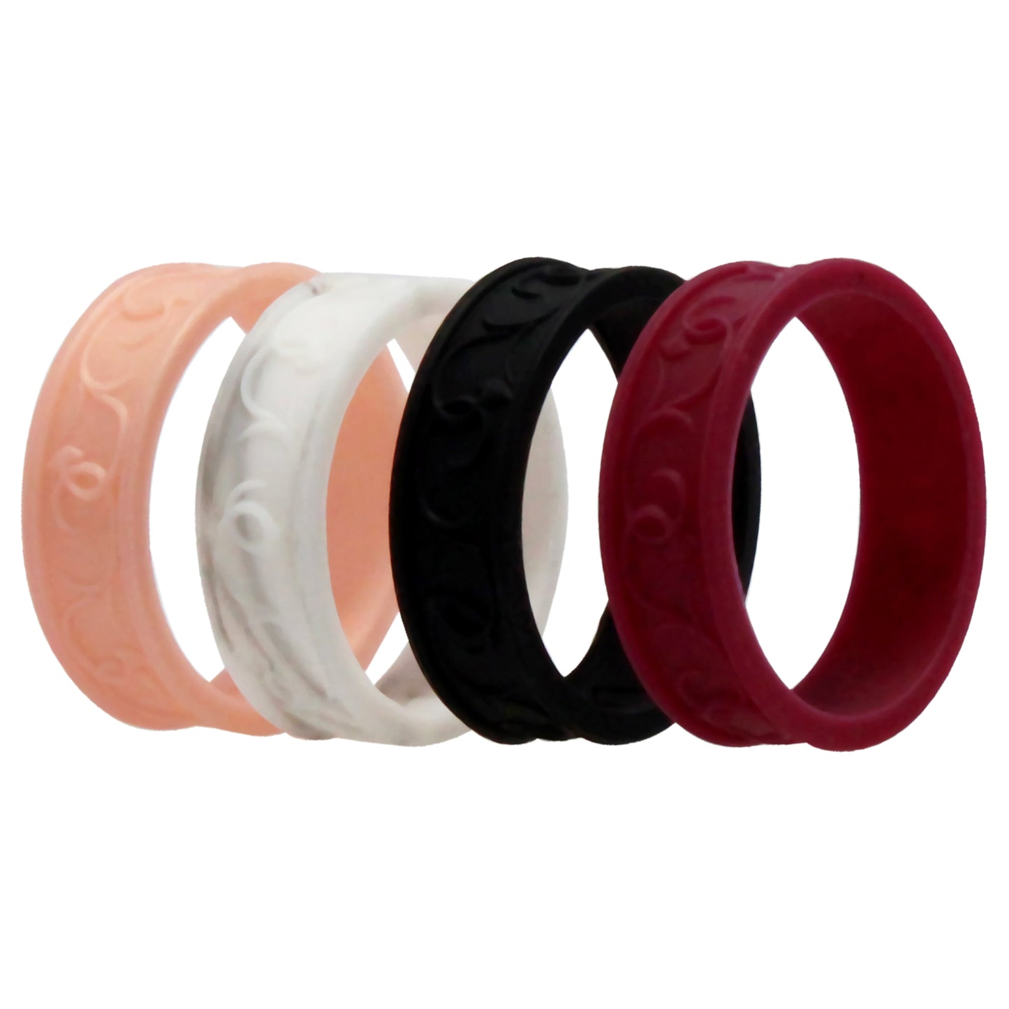 ROQ Silicone Wedding Flower Ring Set - Bordo