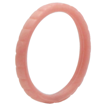 ROQ Silicone Wedding Stackble Lines Single Ring - Rose-Gold-New