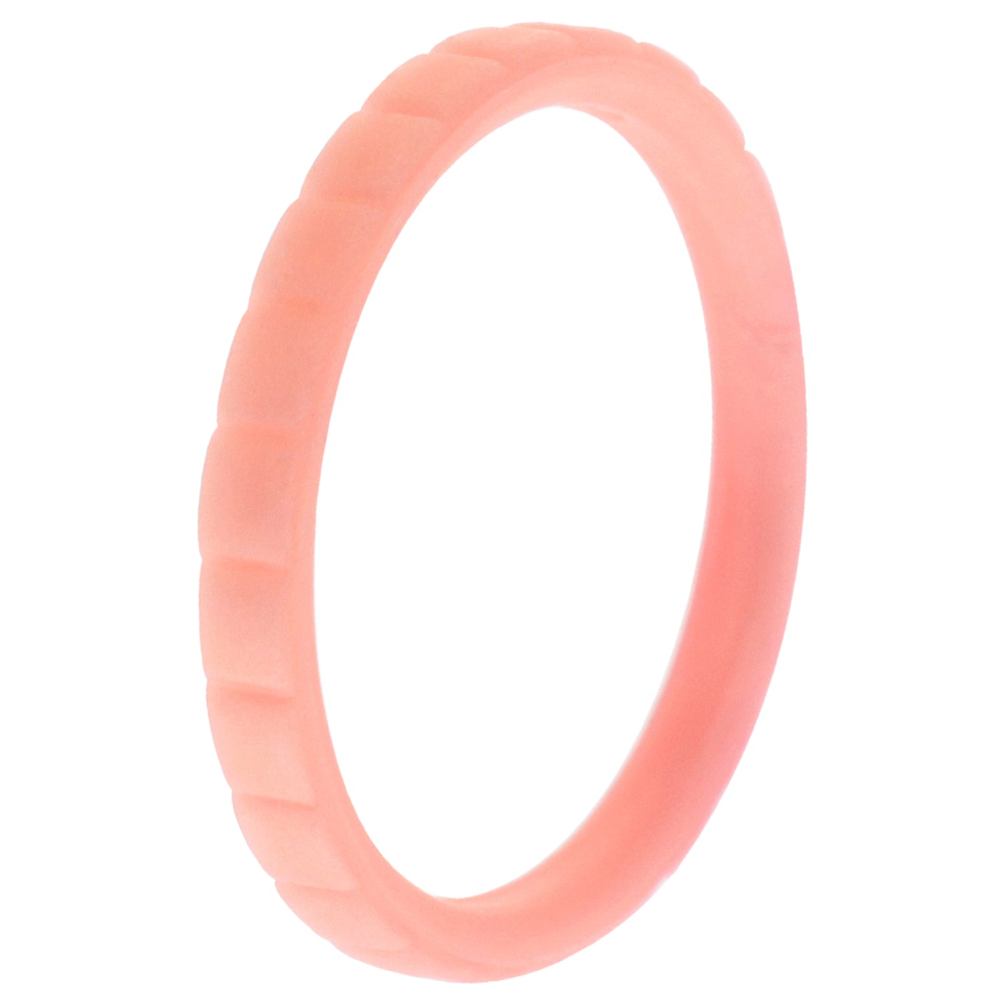 ROQ Silicone Wedding Stackble Lines Single Ring - Rose-Gold-New
