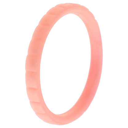 ROQ Silicone Wedding Stackble Lines Single Ring - Rose-Gold-New