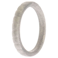 ROQ Silicone Wedding Stackble Lines Single Ring - Silver