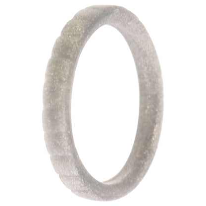 ROQ Silicone Wedding Stackble Lines Single Ring - Silver