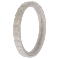 ROQ Silicone Wedding Stackble Lines Single Ring - Silver