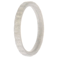 ROQ Silicone Wedding Stackble Lines Single Ring - Silver