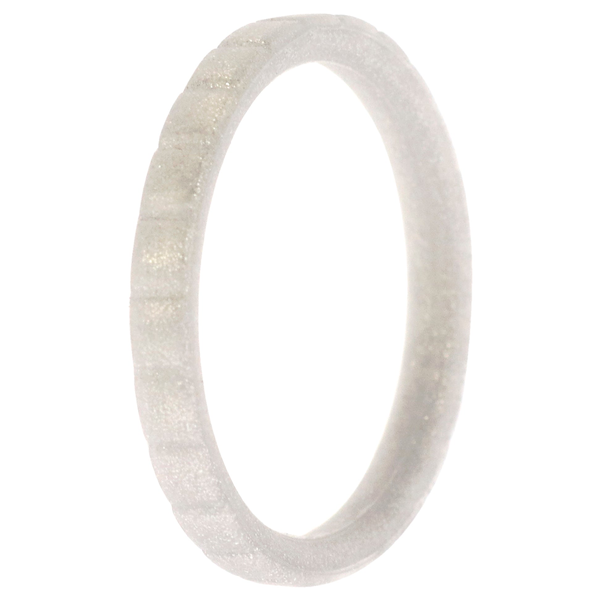 ROQ Silicone Wedding Stackble Lines Single Ring - Silver