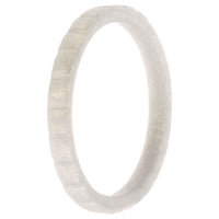 ROQ Silicone Wedding Stackble Lines Single Ring - Silver