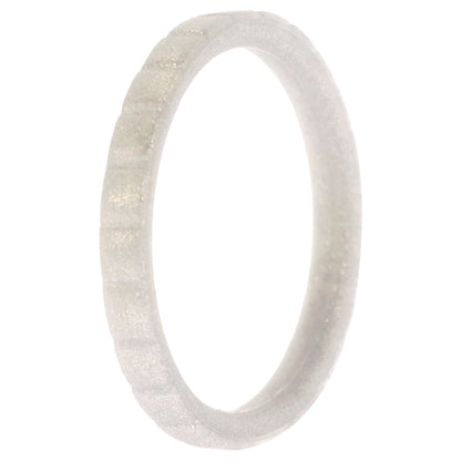 ROQ Silicone Wedding Stackble Lines Single Ring - Silver