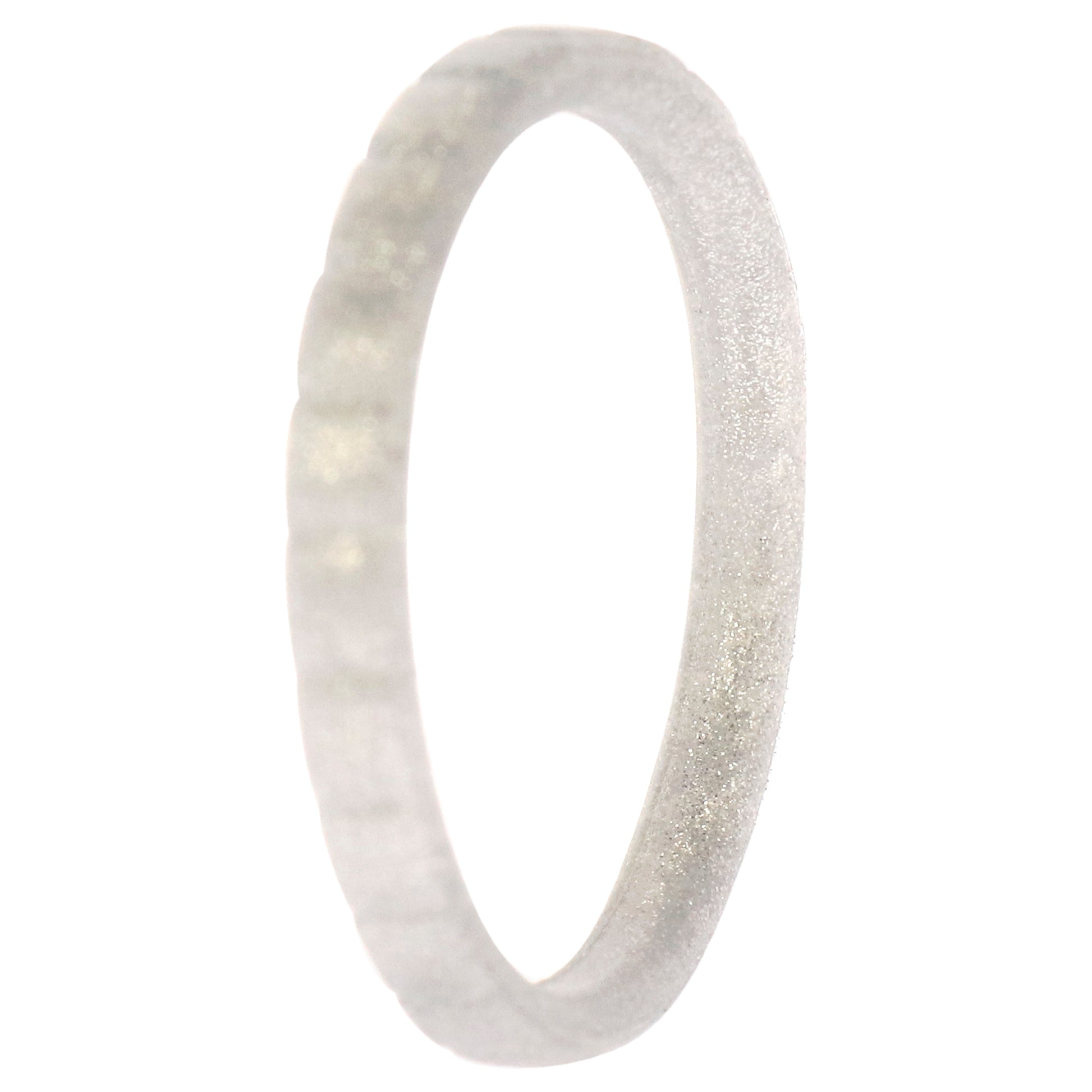 ROQ Silicone Wedding Stackble Lines Single Ring - Silver