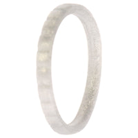 ROQ Silicone Wedding Stackble Lines Single Ring - Silver