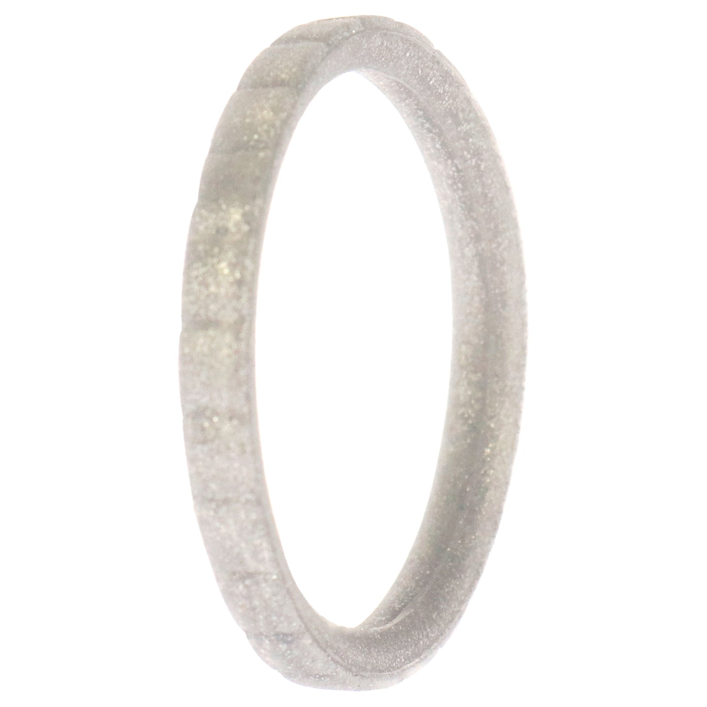 ROQ Silicone Wedding Stackble Lines Single Ring - Silver