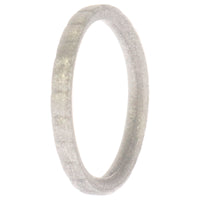 ROQ Silicone Wedding Stackble Lines Single Ring - Silver