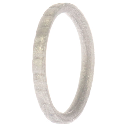 ROQ Silicone Wedding Stackble Lines Single Ring - Silver