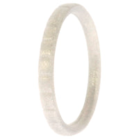 ROQ Silicone Wedding Stackble Lines Single Ring - Silver