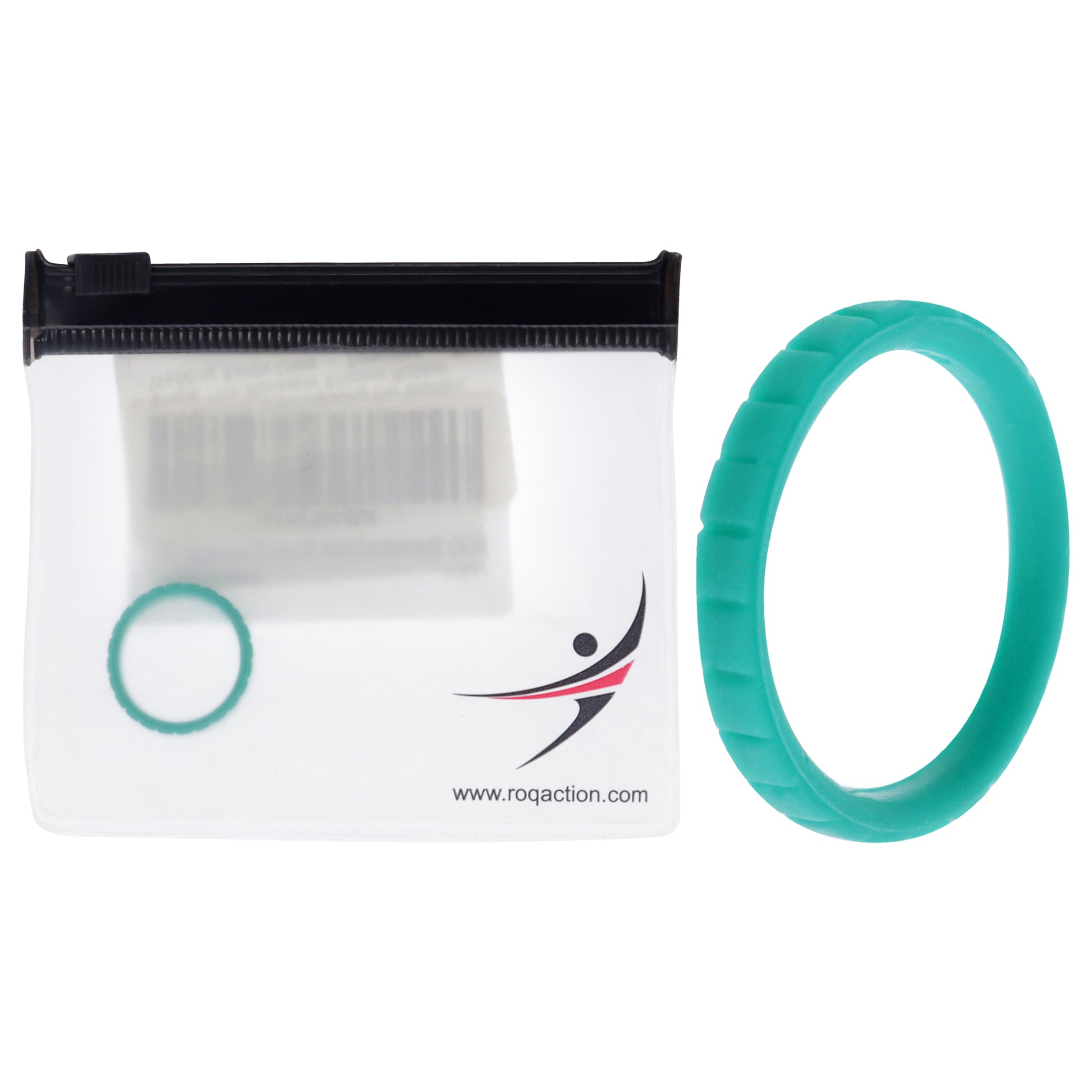 ROQ Silicone Wedding Stackble Lines Single Ring - Turquoise