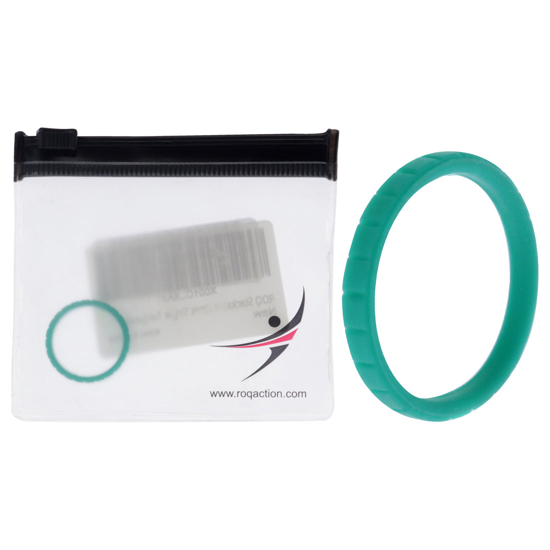 ROQ Silicone Wedding Stackble Lines Single Ring - Turquoise