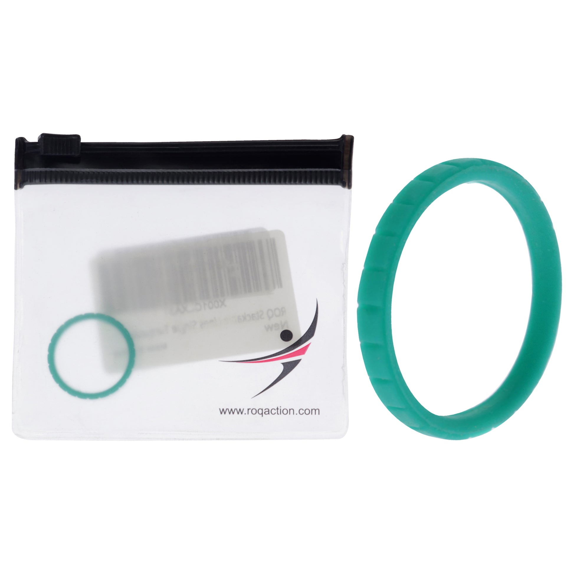 ROQ Silicone Wedding Stackble Lines Single Ring - Turquoise