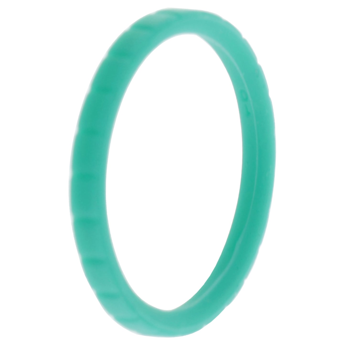 ROQ Silicone Wedding Stackble Lines Single Ring - Turquoise