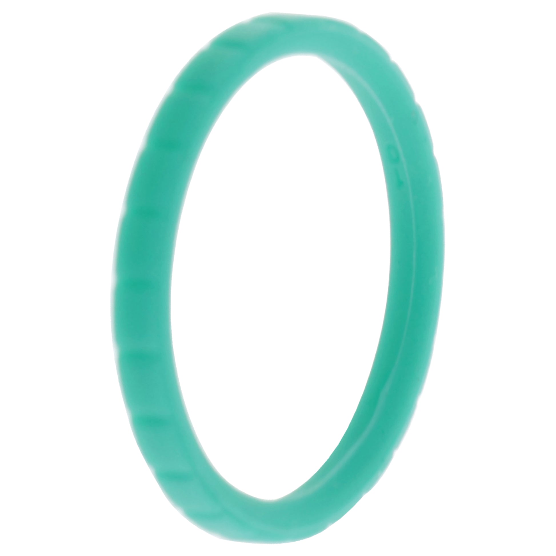 Silicone Wedding Stackble Lines Single Ring - Turquoise by ROQ for Women - 10 mm Ring