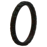 ROQ Silicone Wedding Stackble Lines Single Ring - Black-Turquoise