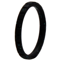 ROQ Silicone Wedding Stackble Lines Single Ring - Black-Turquoise