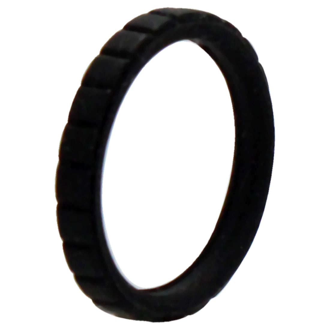 ROQ Silicone Wedding Stackble Lines Single Ring - Black