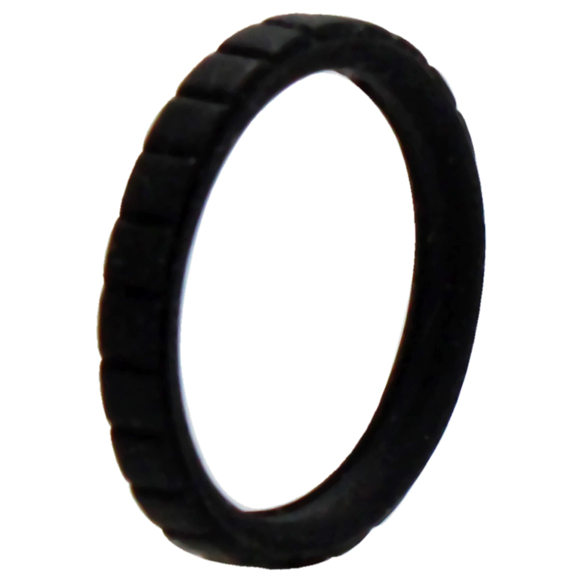 ROQ Silicone Wedding Stackble Lines Single Ring - Black