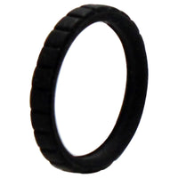 ROQ Silicone Wedding Stackble Lines Single Ring - Black