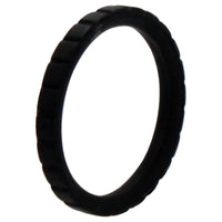 ROQ Silicone Wedding Stackble Lines Single Ring - Black