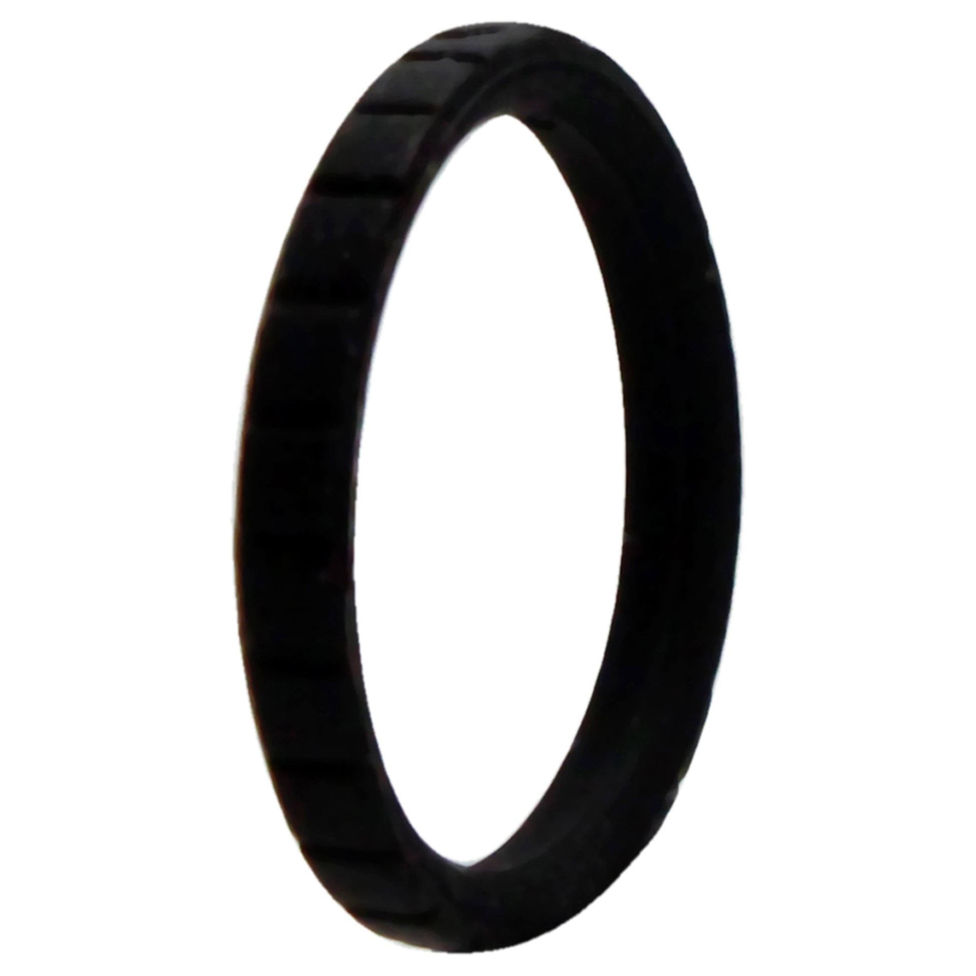 ROQ Silicone Wedding Stackble Lines Single Ring - Black