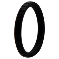 ROQ Silicone Wedding Stackble Lines Single Ring - Black