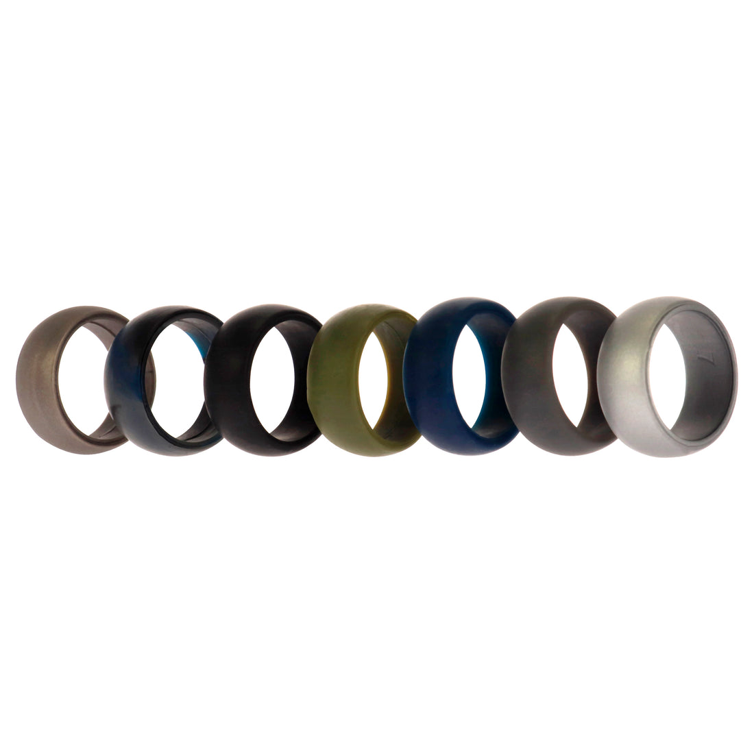ROQ Silicone Wedding Ring Set - Metal-Camo